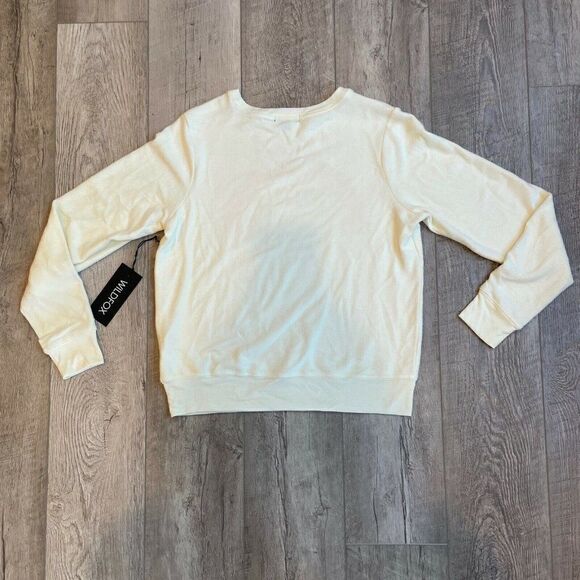 Wildfox Baggy Beach Jumper Sweater Womens Small Cream Rainbow Crew Neck - Picture 2 of 3